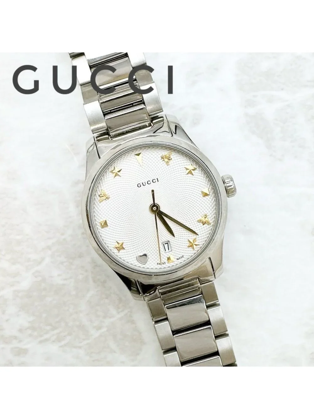 Gucci G-Timeless 126.5 Watch Quartz Stainless Steel